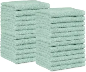 White Classic Washcloth Cotton Body Towel for Hotel Gym Spa Soft Extra Absorbent Quick Dry