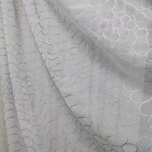 White Classical Embroidery Lace Tulle Sheer Curtains Fabric for the Living Room China Factory