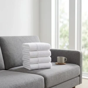 White Cotton Towel High Absorbent Antibacterial Luxury Hotel Spa Clinic Use Face Washcloth Set