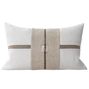 White Decorative Accent Pillow Case Chenille Throw Pillows for Sofa Couch Bedroom Home Decor Cushion Cover 12x20inch