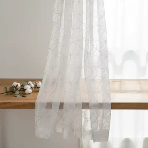 White Embroidery Window Curtains Sheer Fabric Lace Textile for Living Room Hotel