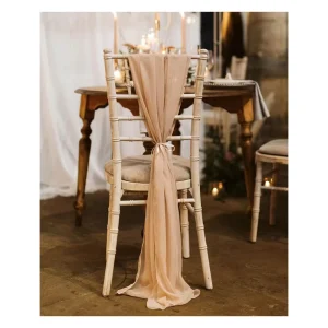 White Events Blush Wedding Customize Chair Sash Cover Elegant Chiffon Chair Sash