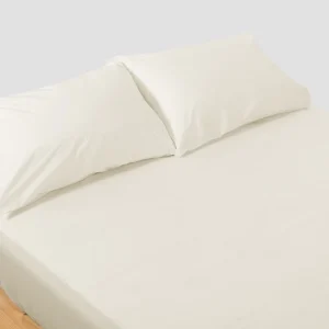 White Fitted Sheet Deep Pocket Soft Breathable Cotton Luxury Sheet Set Flat Bed Sheet Set