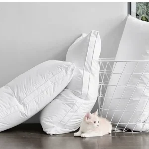 White Five Star Hotel Pillow Cervical Neck Support Sleeping Pillow Core 60S 100% Cotton Face 48*74cm Home Bed Cushion