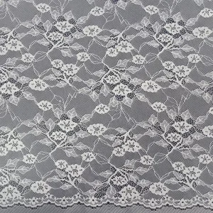 White Floral Embroidered Mesh Soft Breathable French Lace Fabric for Wedding Dress Bridal Wear Lingerie Garment
