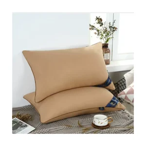 White Frosted Thickened Machine Wash Quilt Cover Middle High Cervical Bed Pillow for Sleep Bedroom Pillows