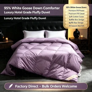 White Goose Comforter RDS Certified Luxury Hotel Duvet Insert Four Seasons Machine Washable