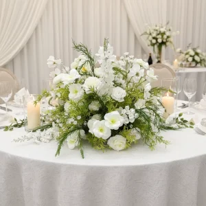 White Green Artificial Flower Ball Wedding Bouquet Table Centerpiece Floral Arrangement Decor