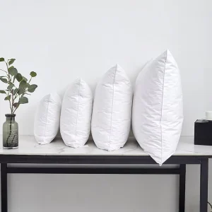 White Grey Washed Cotton Comfortable Duck Goose Down Feather Square Bed Hotel Throw Pillow Core Inner Insert Filling