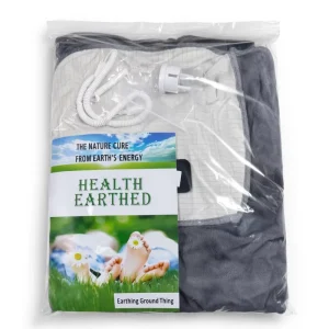 White Grounding Flannel Blanket with Silver Conductive Threads Anti Static Earthing Blanket Soft Cotton Blend for Sleeping