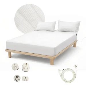 White Grounding Sheet 95% Cotton + 5% Silver Fiber Twin Full Queen King Earthing Bedding for Natural Sleep Comfort