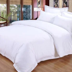 White Hotel Bedding Set 100% Cotton Queen Size 4pcs Duvet Cover Set