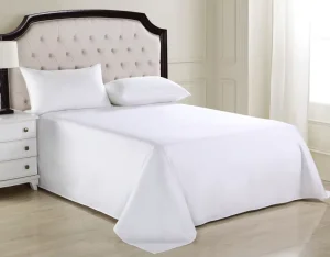 White Hotel Fitted Bed Sheets Breathable Skin Friendly Bedding for Hospital Hotel