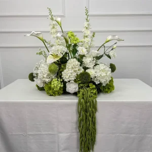 White Hydrangea Artificial Flower Table Runner Aisle Decor Real Touch for Walkway