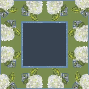 White Hydrangea Mahjong Mat for American Table Odorless Non Slip Noise Reducing Game Mat for Family Poker Dominoes Party