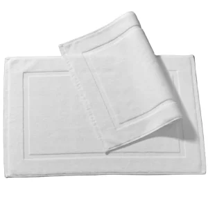 White Jacquard Floor Mat Water Absorbent Bathroom Non Slip Bath Mat Towel Hotel