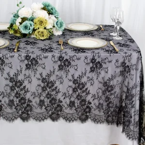 White Lace Table Runner Rustic Boho Flower Table Runner Party Tablecloth for Wedding Bridal Shower Dining Table Decorations