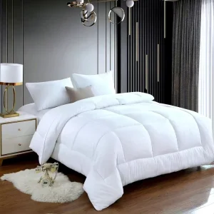 White Luxury Soft Hotel Comforter Custom Duvet Bedding Quilt Fluffy Down Alternative Fiber Filling Reversible Breathable