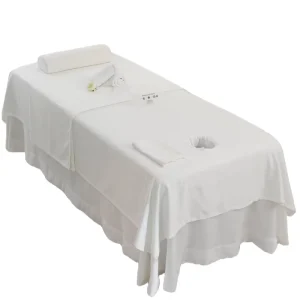 White Massage Table Sheet Set Beauty Salon Massage Table Bed Sheet Bedspread Massage Sheet SPA Bed Full Cover With Skirt