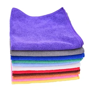 White Microfiber Kitchen Cleaning Cloth Quick Dry Woven Towel