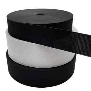 White Oeko tex100 Polyester Woven Rubber Elastic Tape Knit Braided Elastic Web Band for Sewing Garment Accessories