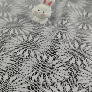 White Palm Leaf Jacquard Sheer Lightweight Lace Mesh Fabric Stretch Floral Net Lace Cloth for Ladies Dress Lingerie Skirt Sewing