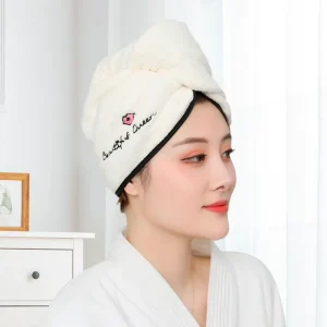 White Quick Dry Microfiber Hair Wrap Soft Fast Hair Towel High Water Absorption 62x24cm OEM Customized Plain Style