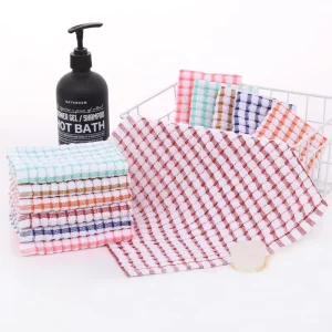 White Reusable Turkish 100% Washed Cotton Terry Waffle Cleaning Kitchen Towels Sets for Cook