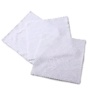 White Small Square Cotton Towel for Adults Disposable Lace Knitted for Home Use Hotels Coral Fleece Lint Free Bath Washcloths