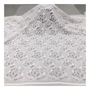 White Soft Skin Breathable Eco-Friendly Wedding Luxury Women’s African Guipure Cord Lace Fabric