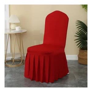 White Spandex Ethiopian Traditional Chair Band Sash with Printed Logo Back Chair Hat Slipper Cover and Skirting Slipcovers