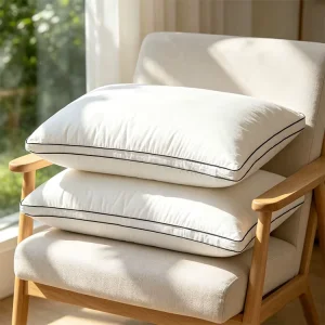 White Standard Pillows for Bed 100% Polyester Fiber Fill Machine Washable 2 Pack Option