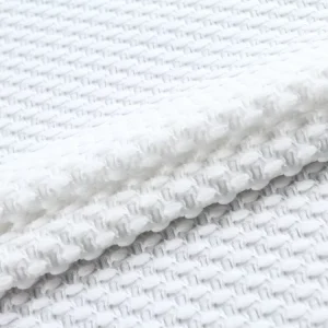 White Stretch Polyester Jacquard Rice Grain Fabric for Cloth