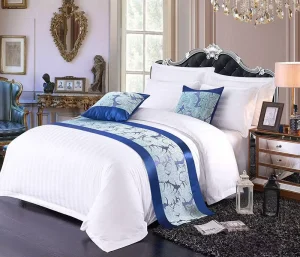 White Stripe 5 Star Hotel Bedding Sets Custom Luxury