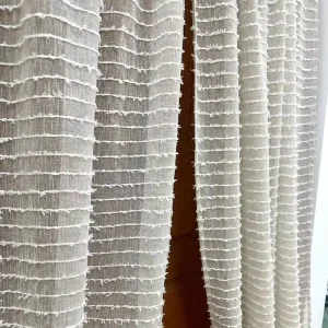 White Tulle Woven Modern Screen Window Curtains Fabric Decoration Full Light Shading Home Textile Product