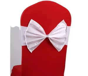White Wedding Decorative Bow for Chair Covers Already Tied Bow for Wedding Chair Covers
