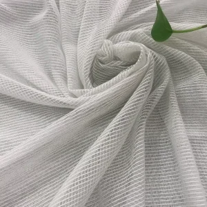 White Window Living Room Polyester Yarn Dyed Fabric Voile Sheer Curtain Fabric