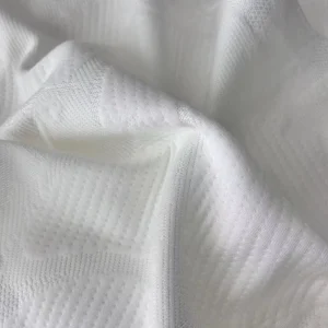 White Yarn Dyed Tricot Knitted Jacquard Polyester Viscose Soft Stretch Home Textile Mattress Cover Fabric 280g