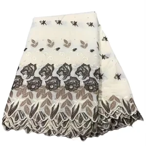 White for Cotton Lace Printed Lightweight Brocade Fabric for Lingerie Home Decor Curtain Sewing