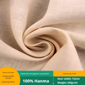 Wide Width 100% Linen Habutai Fabric 230GSM Eco Friendly Dyed Knitted Abrasion Resistant for Home Textile Bedding Garment