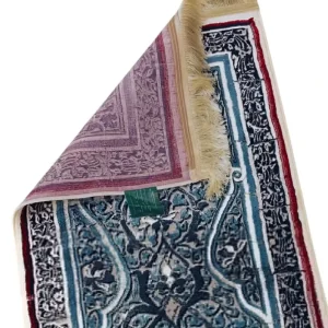 Wilton Carpet Thickened Non-Slip Islamic Prayer Mat Machine Washable Muslim Prayer Rug Suitable for Students and Travel