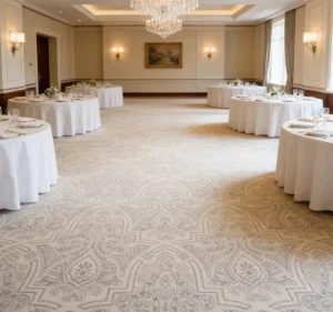 Wilton Hotel Lobby Flooring Nylon Stain Resistant Sound Absorbing Custom Size Monthly Restock