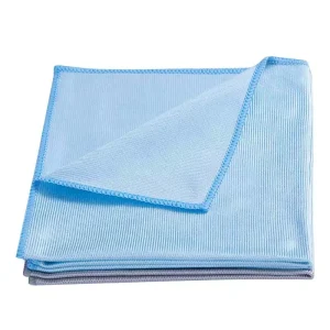 Window Mirror Cleaning Square Warp Knitted Microfiber Glass Towel 40x40cm Soft Shiny Cleaning Cloth