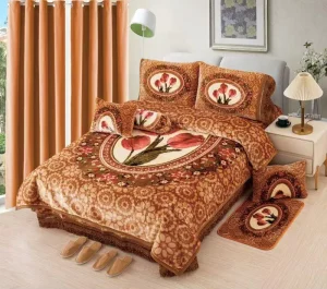 Winter 12 Pieces Blanket Set with Curtains American Style 12pcs Embossed 12 Pcs Raschel Blanket Set with Curtain