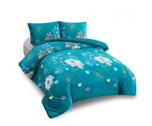 Winter Coral Fleece Blanket Bedding Set Exquisite Plant Pattern Comforter Flat Bed Sheet Polyester Filling