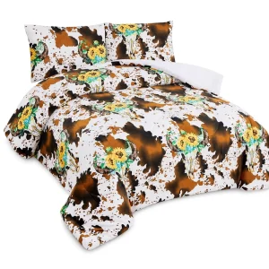 Winter Coral Fleece Comforter Set Breathable Eco friendly Modern Luxury Animal Printed European American Style