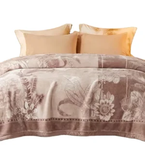 Winter Double Layer Machine Made 4KG Rachel Blanket Custom Size Plain Dyed Home Bedding Soft Warm Lightweight