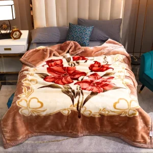 Winter Double Layer Raschel Blanket Comfortable Warm Fluffy Bed Blanket