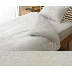 Winter Flannel Duvet & Quilt Cover with Modern Japandi Design Washable Fabric Customizable Blue/Brown for Cozy Sleep
