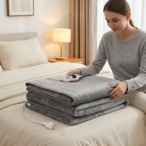 Winter High Security Washable Double Sided Sherpa Fleece Heated Electric Blanket Smart Control Overheat Protection